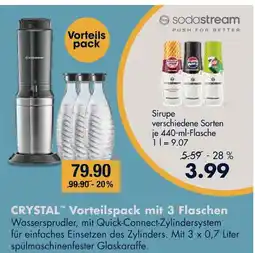 V Markt Sodastream crystal vorteilspack mit 3 flaschen Angebot