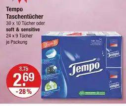 V Markt Tempo taschentücher 30 x 10 tücher Angebot