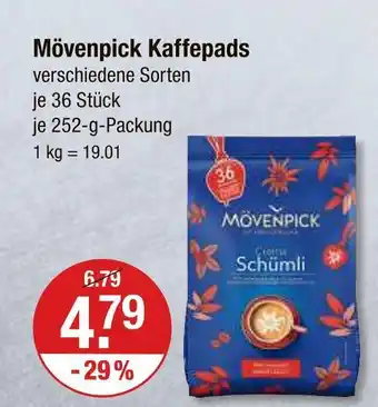 V Markt Mövenpick kaffeepads Angebot