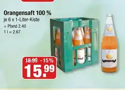 V Markt Orangensaft 100% Angebot