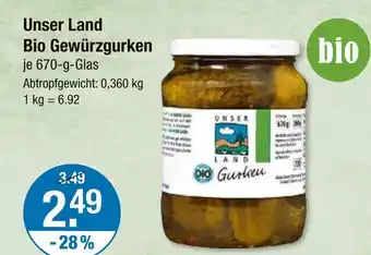 V Markt Unser land bio gewürzgurken Angebot
