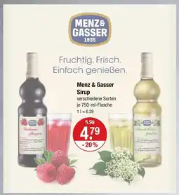 V Markt Menz & gasser himbeeren sirup Angebot