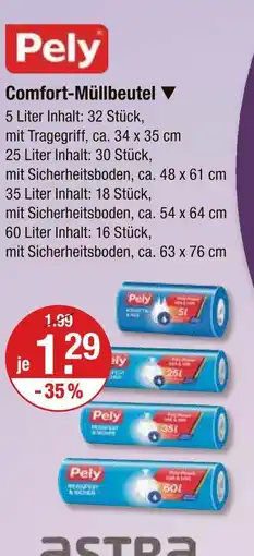 V Markt Pely comfort-müllbeutel 5 liter Angebot