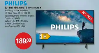 V Markt Philips 32 full hd smart tv Angebot