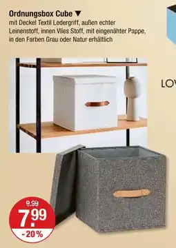V Markt Ordnungsbox cube grau Angebot
