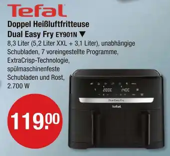 V Markt Tefal doppel heißluftfritteuse dual easy fry ey901n Angebot