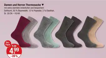 V Markt Damen und herren thermosocke Angebot