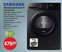 V Markt Samsung wärmepumpentrockner dv91dg52a0ab Angebot