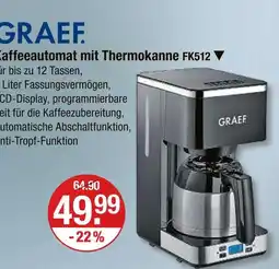 V Markt Graef kaffeeautomat mit thermokanne fk512 Angebot