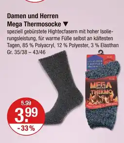 V Markt Damen und herren mega thermosocke Angebot