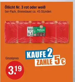 V Markt Bolsius öllicht nr. 3 rot Angebot