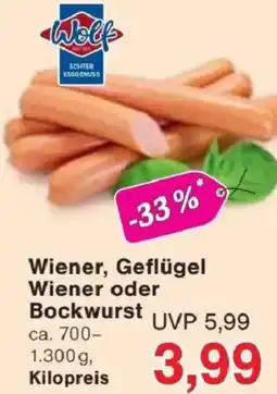 Jawoll Wiener, Geflügel Wiener oder Bockwurst Angebot