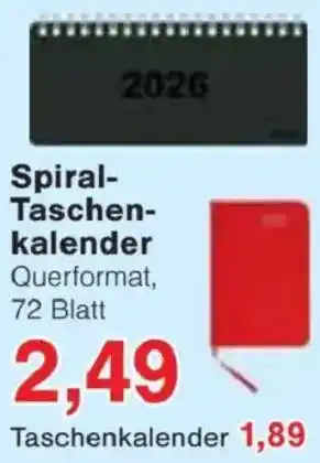 Jawoll Spiral- Taschen- kalender Angebot