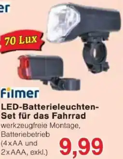 Jawoll Filmer LED-Batterieleuchten- Set für das Fahrrad Angebot