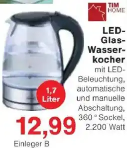 Jawoll TIM HOME LED- Glas- Wasserkocher Angebot