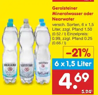 Netto Marken-Discount Gerolsteiner mineralwasser oder nearwater Angebot