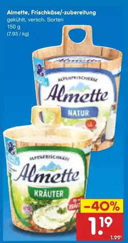 Netto Marken-Discount Almette frischkäse/-zubereitung Angebot