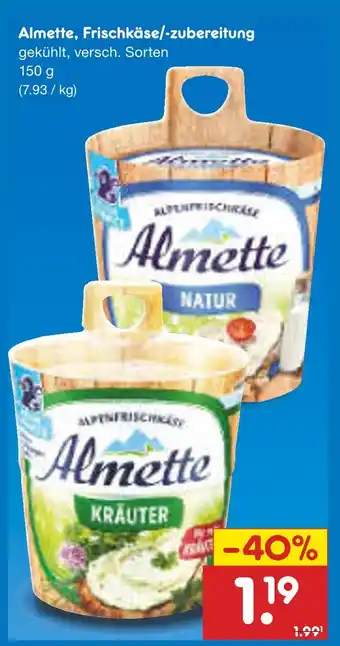 Netto Marken-Discount Almette frischkäse/-zubereitung Angebot