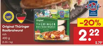 Netto Marken-Discount Wolf original thüringer rostbratwurst Angebot
