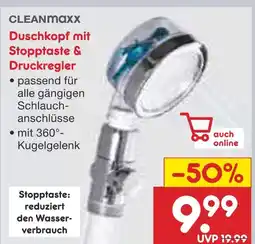 Netto Marken-Discount Cleanmaxx duschkopf mit stopptaste & druckregler Angebot