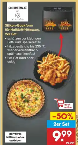 Netto Marken-Discount Gourmetmaxx by kitchbo silikon-backform für heißluftfritteusen, 2er set Angebot