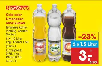 Netto Marken-Discount Stardrink cola oder limonaden ohne zucker Angebot