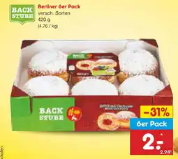 Netto Marken-Discount Backstube berliner 6er pack Angebot