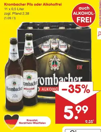 Netto Marken-Discount Krombacher pils oder alkoholfrei Angebot