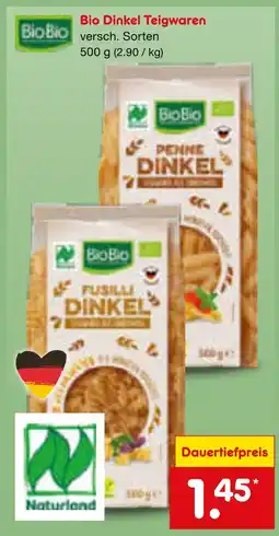 Netto Marken-Discount Biobio bio dinkel teigwaren Angebot