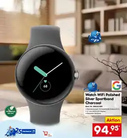 Netto Marken-Discount Watch WiFi Polished Silver Sportband Charcoal Angebot