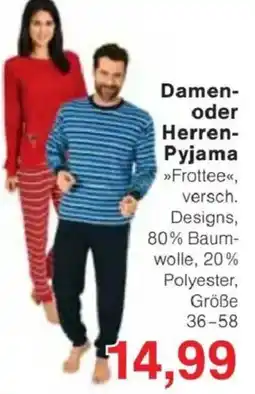 Jawoll Damen- oder Herren- Pyjama Angebot