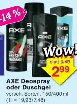 Jawoll AXE Deospray oder Duschgel Angebot