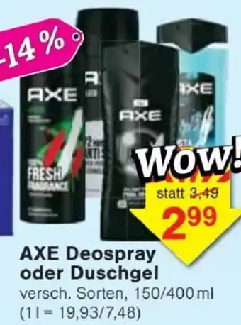 Jawoll AXE Deospray oder Duschgel Angebot