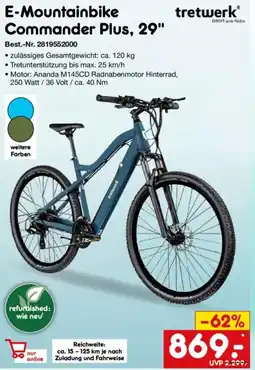 Netto Marken-Discount tretwerk E-Mountainbike Commander Plus, 29" Angebot