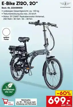Netto Marken-Discount ZUNDAPP E-Bike Z120, 20" Angebot
