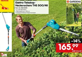 Netto Marken-Discount GARDENA Elektro-Teleskop- Heckenschere THS 500/48 Angebot