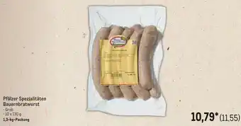 METRO Pfälzer Spezialitäten Bauernbratwurst Angebot