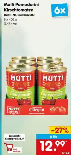 Netto Marken-Discount Mutti Pomodorini Kirschtomaten Angebot