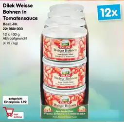 Netto Marken-Discount Dilek Weisse Bohnen in Tomatensauce Angebot