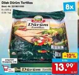 Netto Marken-Discount Dilek Dürüm Tortillas Angebot