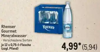 METRO Rhenser Gourmet Mineralwasser Angebot