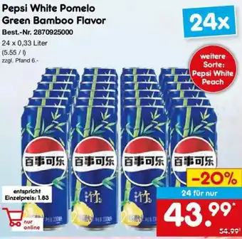 Netto Marken-Discount Pepsi White Pomelo Green Bamboo Flavor Angebot
