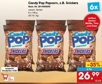 Netto Marken-Discount Candy Pop Popcorn, z.B. Snickers Angebot