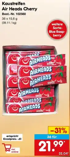 Netto Marken-Discount Kaustreifen Air Heads Cherry Angebot