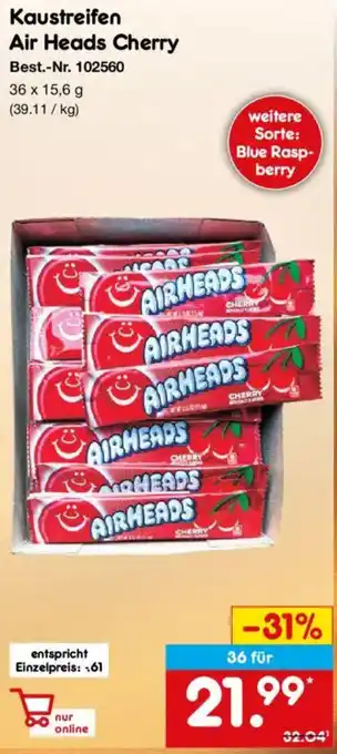 Netto Marken-Discount Kaustreifen Air Heads Cherry Angebot