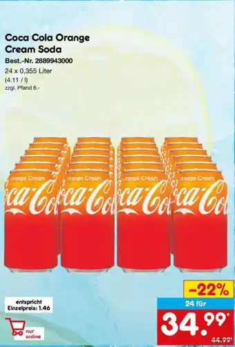 Netto Marken-Discount Coca Cola Orange Cream Soda Angebot