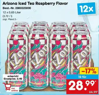Netto Marken-Discount Arizona Iced Tea Raspberry Flavor Angebot