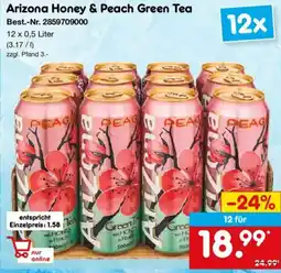 Netto Marken-Discount Arizona Honey & Peach Green Tea Angebot
