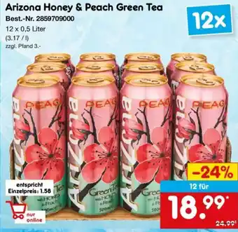 Netto Marken-Discount Arizona Honey & Peach Green Tea Angebot