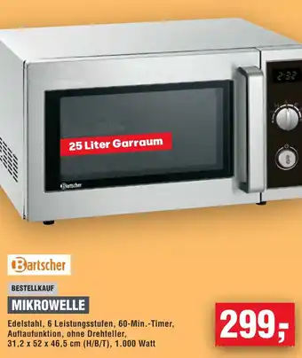 Handelshof Bartscher bestellkauf mikrowelle Angebot